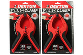 Dekton 2 x Spring Quick Grip Clamps Wood Work Carpentry Plastic Clamp 230mm /9"